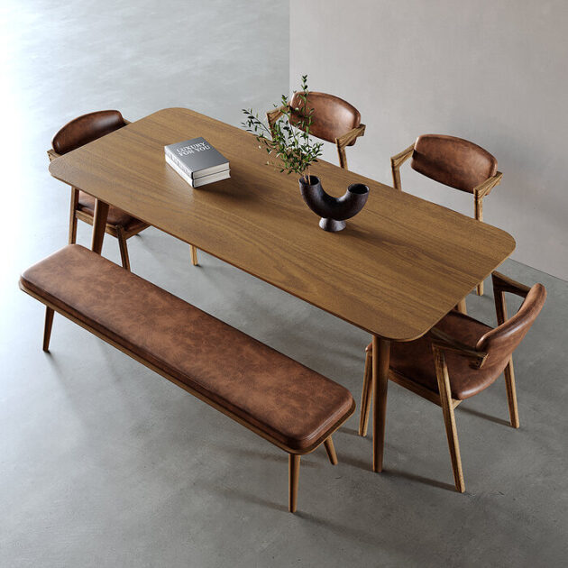 Modern Wooden Dining Table - Image 3