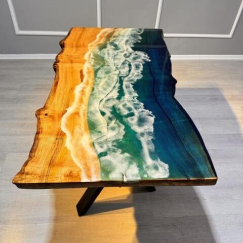 Modern Resin Dining Table with Elegant Design and High Durability