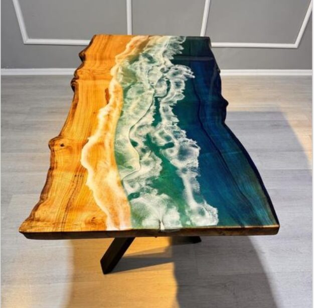 Modern Resin Dining Table with Elegant Design and High Durability