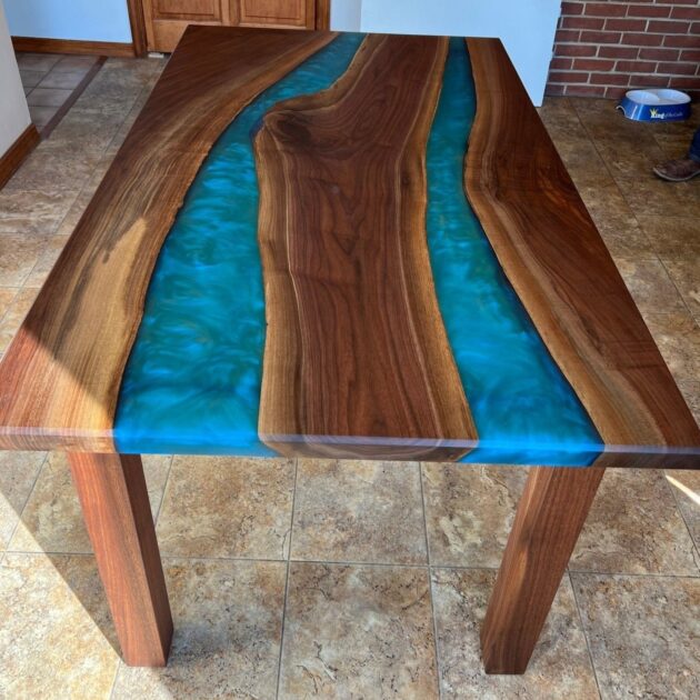 Live Edge Double River Epoxy Table - Image 4